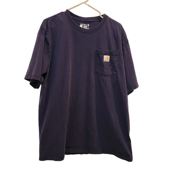 Carhartt Other - Carhartt Navy Blue Short Sleeve Crewneck Pocket Tee Casual Work T-Shirt Size LT